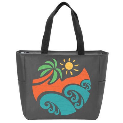 Summer Vacation Ocean Waves Zip Tote Bag