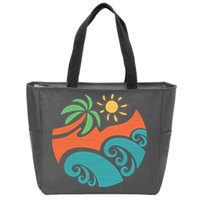 Summer Vacation Ocean Waves Zip Tote Bag
