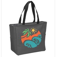 Summer Vacation Ocean Waves Zip Tote Bag