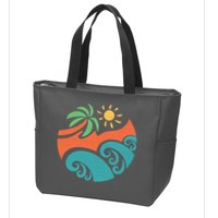 Summer Vacation Ocean Waves Zip Tote Bag