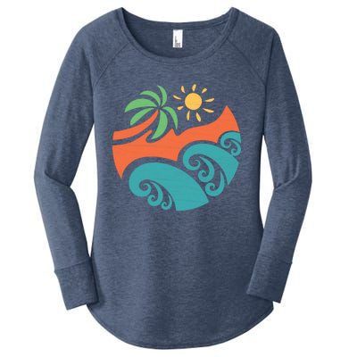 Summer Vacation Ocean Waves Women's Perfect Tri Tunic Long Sleeve Shirt