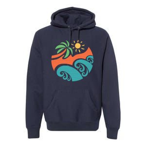 Summer Vacation Ocean Waves Premium Hoodie