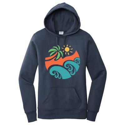 Summer Vacation Ocean Waves Women's Pullover Hoodie