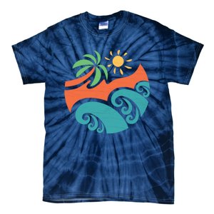 Summer Vacation Ocean Waves Tie-Dye T-Shirt