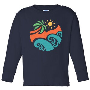 Summer Vacation Ocean Waves Toddler Long Sleeve Shirt