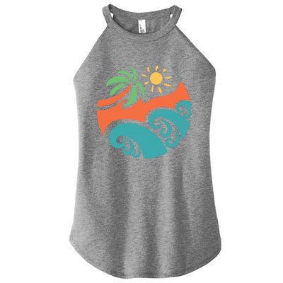 Summer Vacation Ocean Waves Women's Perfect Tri Rocker Tank