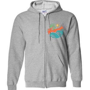 Summer Vacation Ocean Waves Full Zip Hoodie