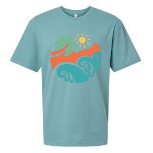 Summer Vacation Ocean Waves Sueded Cloud Jersey T-Shirt