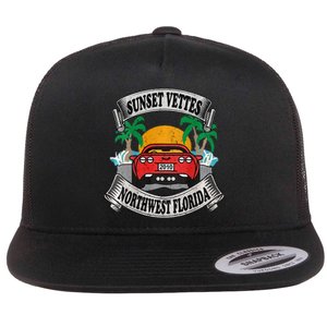 Sunset Vettes Of Northwest Florida Flat Bill Trucker Hat