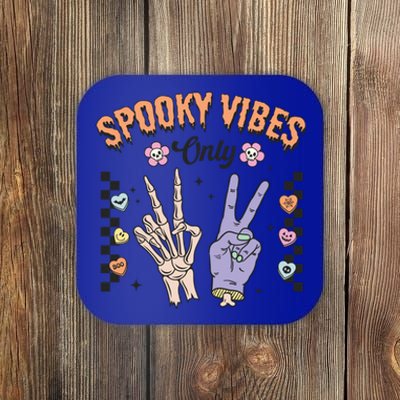 Spooky Vibes Only Skeleton Bone Hand Halloween Gift Coaster