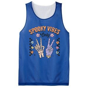 Spooky Vibes Only Skeleton Bone Hand Halloween Gift Mesh Reversible Basketball Jersey Tank