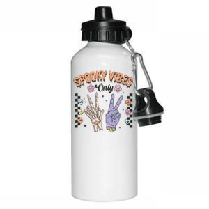 Spooky Vibes Only Skeleton Bone Hand Halloween Gift Aluminum Water Bottle