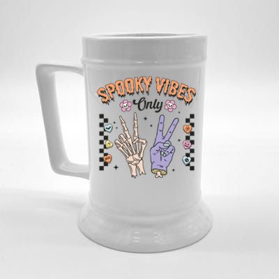 Spooky Vibes Only Skeleton Bone Hand Halloween Gift Beer Stein