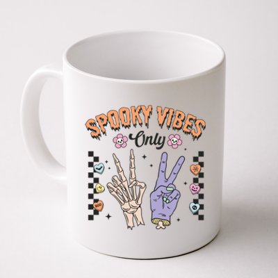 Spooky Vibes Only Skeleton Bone Hand Halloween Gift Coffee Mug