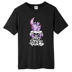 Spooky Vibes Only Halloween With Cat And Skulls Gift Tall Fusion ChromaSoft Performance T-Shirt