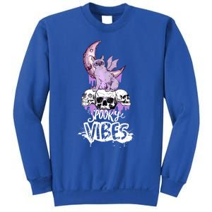 Spooky Vibes Only Halloween With Cat And Skulls Gift Sweatshirt