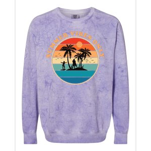 Summer Vibes Only Retro Beach Sunset Colorblast Crewneck Sweatshirt