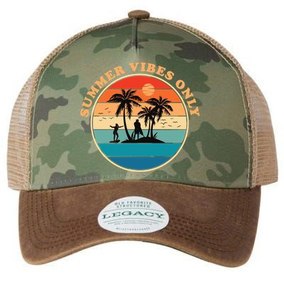 Summer Vibes Only Retro Beach Sunset Legacy Tie Dye Trucker Hat
