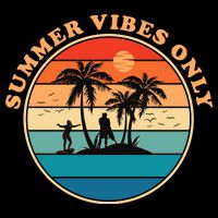 Summer Vibes Only Retro Beach Sunset Impact Tech Backpack
