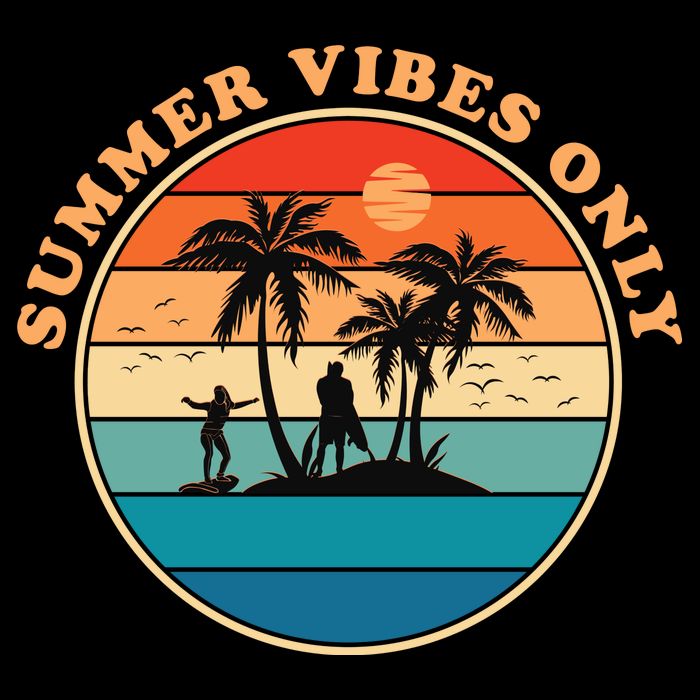 Summer Vibes Only Retro Beach Sunset Impact Tech Backpack