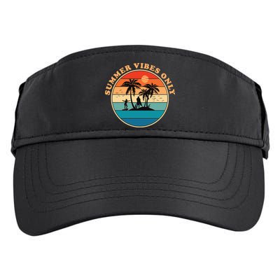 Summer Vibes Only Retro Beach Sunset Adult Drive Performance Visor