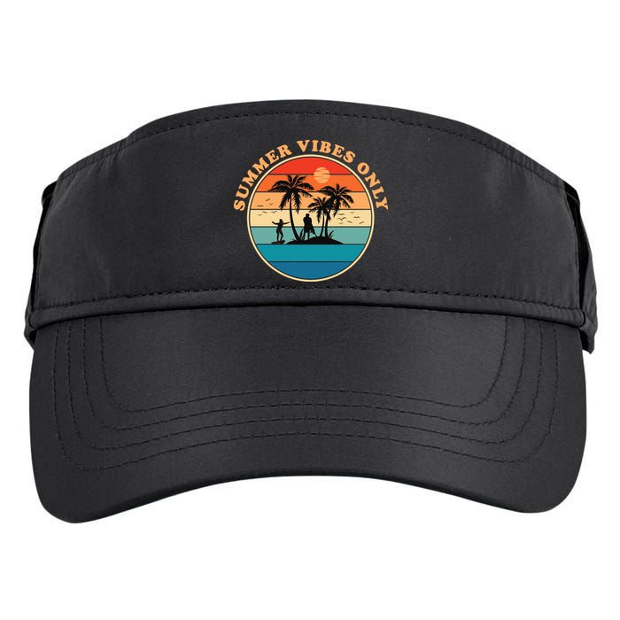 Summer Vibes Only Retro Beach Sunset Adult Drive Performance Visor