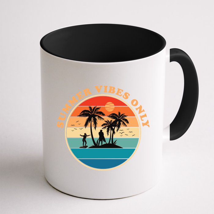 Summer Vibes Only Retro Beach Sunset Mug