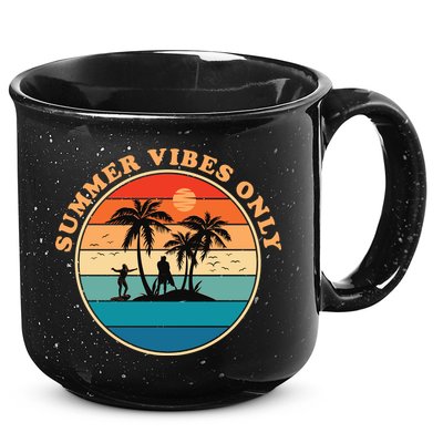 Summer Vibes Only Retro Beach Sunset 15oz Campfire Ceramic Mug