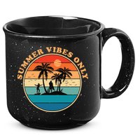 Summer Vibes Only Retro Beach Sunset 15oz Campfire Ceramic Mug