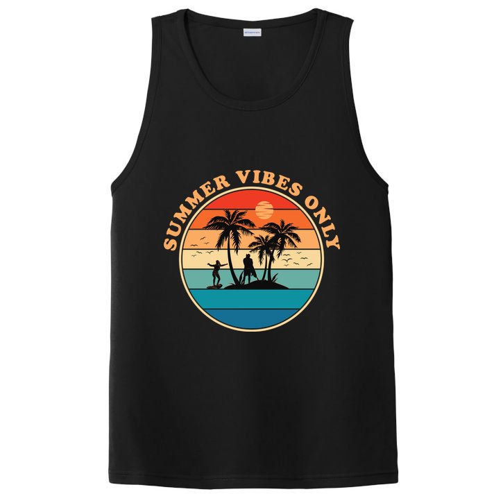 Summer Vibes Only Retro Beach Sunset PosiCharge Competitor Tank