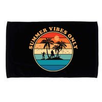 Summer Vibes Only Retro Beach Sunset Microfiber Hand Towel
