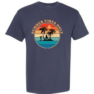 Summer Vibes Only Retro Beach Sunset Garment-Dyed Heavyweight T-Shirt