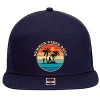 Summer Vibes Only Retro Beach Sunset 7 Panel Mesh Trucker Snapback Hat