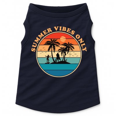 Summer Vibes Only Retro Beach Sunset Doggie Tank