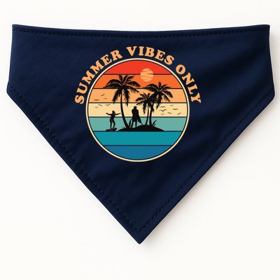 Summer Vibes Only Retro Beach Sunset USA-Made Doggie Bandana