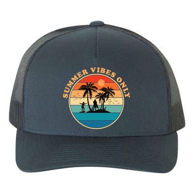 Summer Vibes Only Retro Beach Sunset Yupoong Adult 5-Panel Trucker Hat