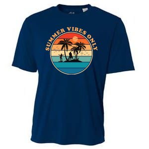 Summer Vibes Only Retro Beach Sunset Cooling Performance Crew T-Shirt