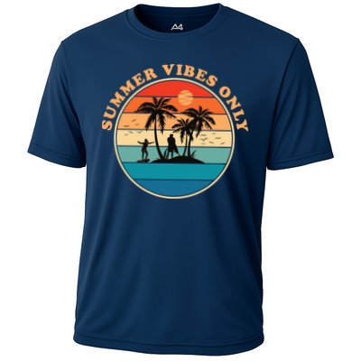 Summer Vibes Only Retro Beach Sunset Performance Shirt