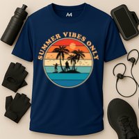 Summer Vibes Only Retro Beach Sunset Performance Shirt