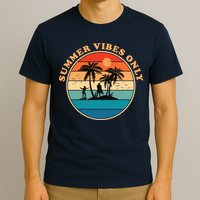 Summer Vibes Only Retro Beach Sunset T-Shirt