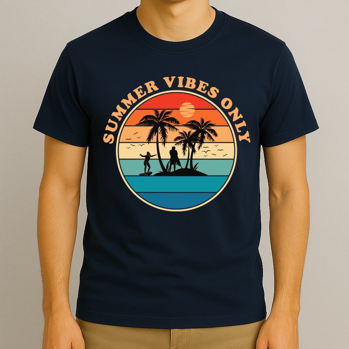 Summer Vibes Only Retro Beach Sunset T-Shirt
