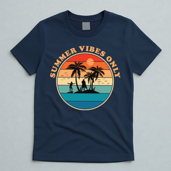 Summer Vibes Only Retro Beach Sunset T-Shirt