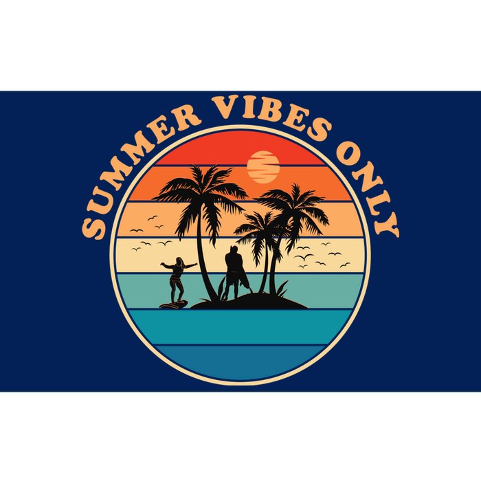 Summer Vibes Only Retro Beach Sunset Bumper Sticker