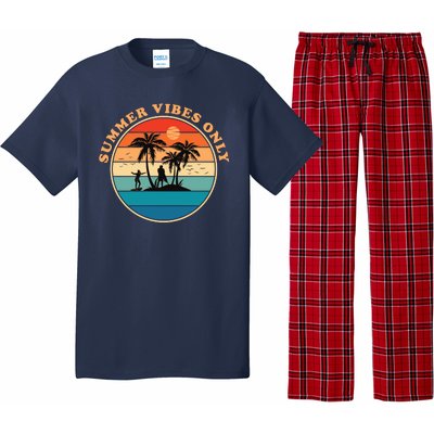 Summer Vibes Only Retro Beach Sunset Pajama Set