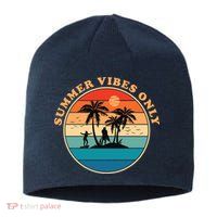Summer Vibes Only Retro Beach Sunset Sustainable Beanie