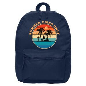 Summer Vibes Only Retro Beach Sunset 16 in Basic Backpack