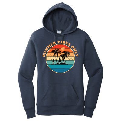 Summer Vibes Only Retro Beach Sunset Women's Pullover Hoodie
