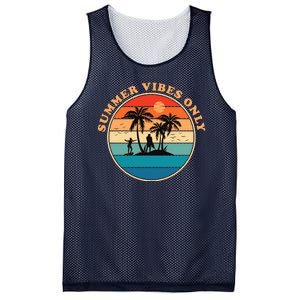 Summer Vibes Only Retro Beach Sunset Mesh Reversible Basketball Jersey Tank