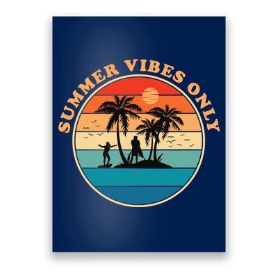 Summer Vibes Only Retro Beach Sunset Poster