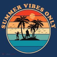 Summer Vibes Only Retro Beach Sunset Poster